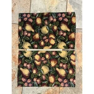 Vintage Fruit Tapestry Placemats Set of 2 Cottagecore Kitchen Decor Pear Apple